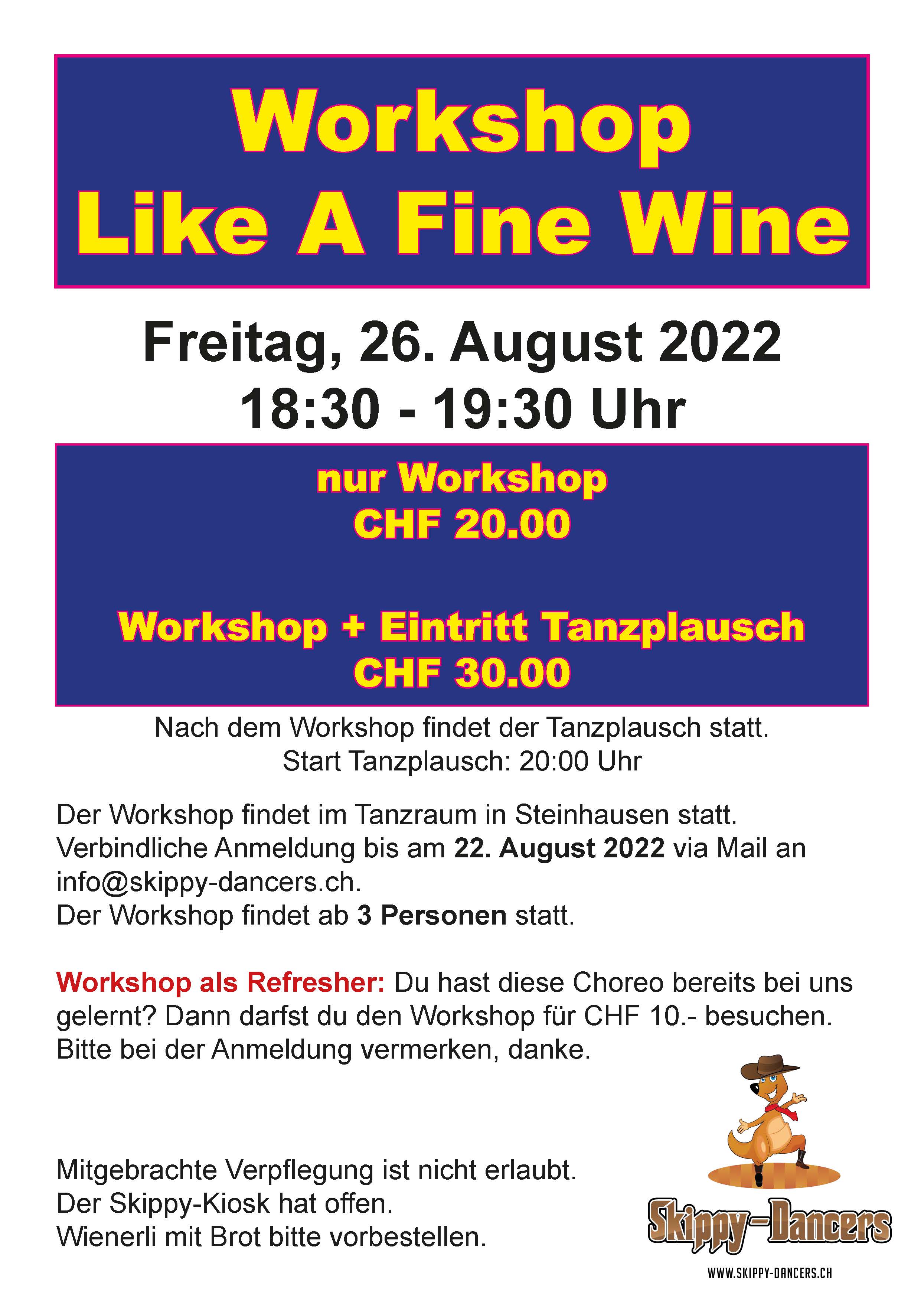 Like A Fine Wine SkippyDancers Line Dance Kurse Zug line